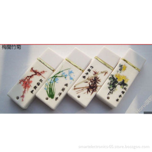 Ceramic USB flash drives, 64MB-128GB, free printing, package, custom, high speed, popular designs